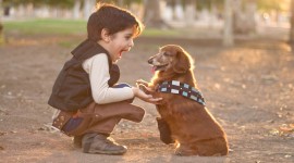 Child And Dog Wallpaper Full HD