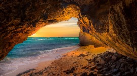 Beach With Caves Photo Download
