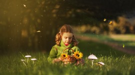 Children With Flowers Wallpaper Download