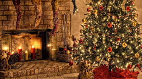 4K Christmas Fireplaces wallpapers high quality