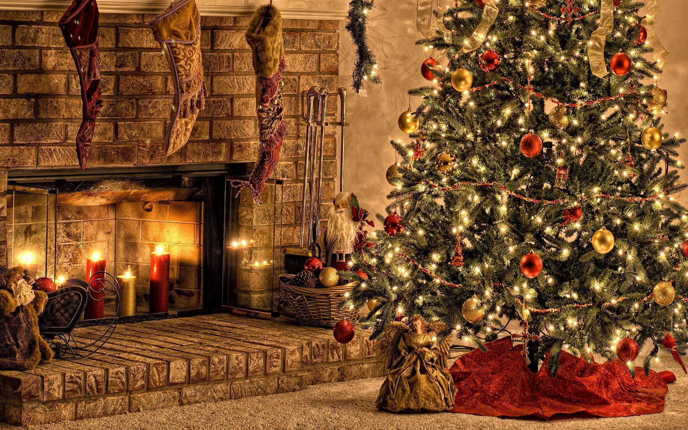 4K Christmas Fireplaces Wallpapers High Quality | Download Free