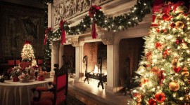 4K Christmas Fireplaces Wallpaper HQ