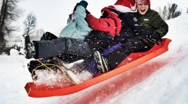 Children On A Sled Photo Free