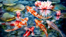 Fishes Watercolor Wallpaper HQ