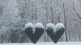Hearts In The Snow Desktop Wallpaper For PC