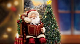 Santa Claus And Tree Best Wallpaper