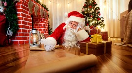 Santa Claus And Tree Photo Download