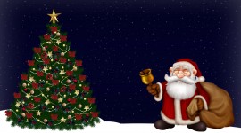 Santa Claus And Tree Wallpaper For PC