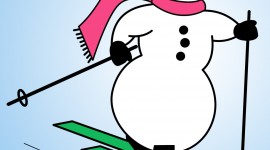 Snowman Skiing Wallpaper For Android
