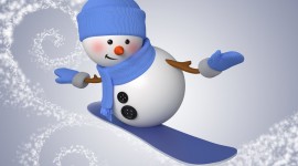 Snowman Skiing Wallpaper For Desktop