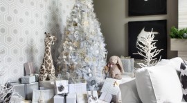White Christmas Trees Wallpaper