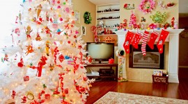 White Christmas Trees Wallpaper HQ