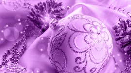 Purple Christmas Balls Desktop Wallpaper HD