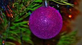Purple Christmas Balls Photo Free#1