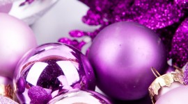 Purple Christmas Balls Wallpaper For Mobile