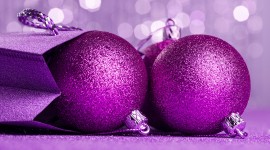 Purple Christmas Balls Wallpaper Full HD