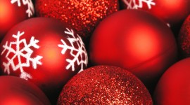 Red Christmas Balls Wallpaper HQ