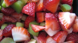 Strawberries and Rhubarb Cut