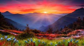 Sunset In The Mountains Photo