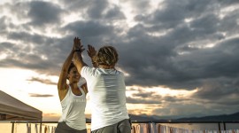 Yoga At Sunset Wallpaper For Mobile