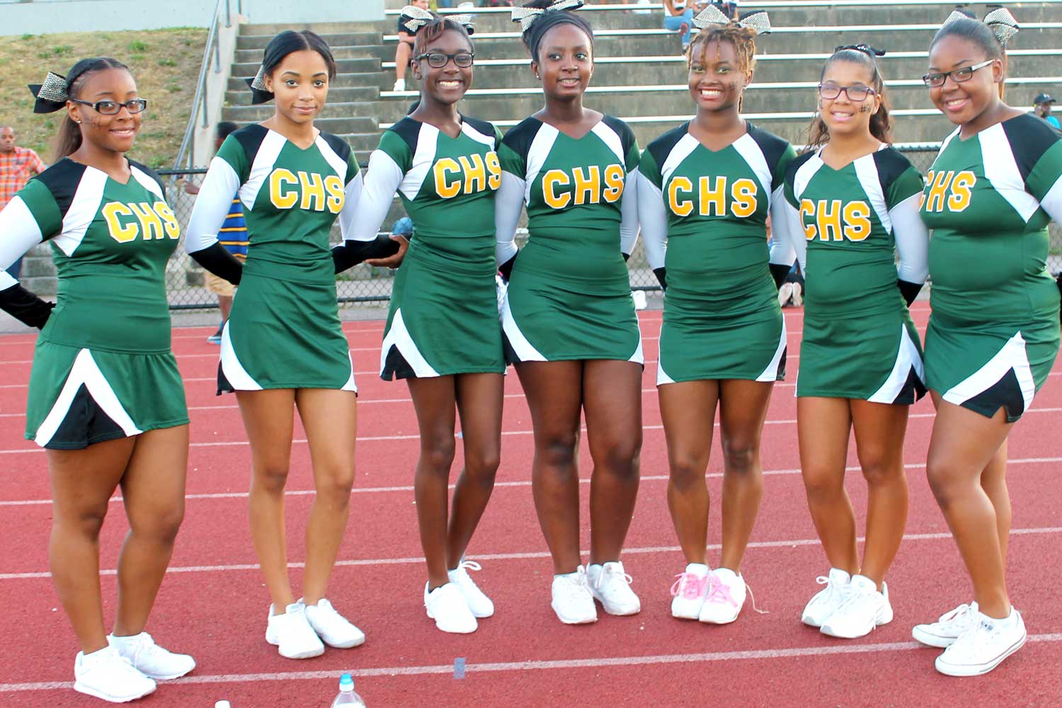 Young Black Teen Girls Cheerleaders