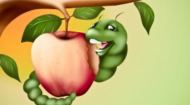 The Worm In The Apple Wallpaper