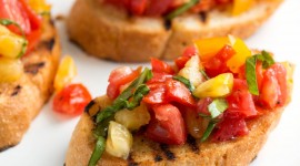 Bruschetta With Tomatoes Wallpaper For Android