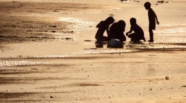 Children By The Seashore Photo