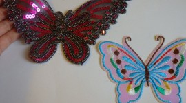Butterfly Rhinestone Applique Wallpaper HQ