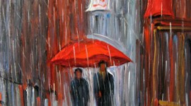 Red Umbrellas Best Wallpaper