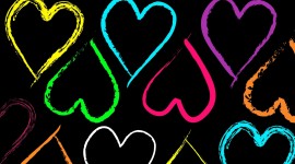 Colorful Hearts Desktop Wallpaper