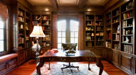 Home Library Wallpaper Full HD