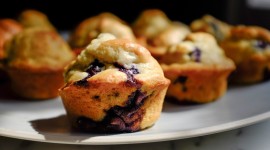 Muffins With Blueberries Wallpaper Background
