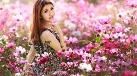 4K Girls In Flowers Desktop Wallpaper For PC