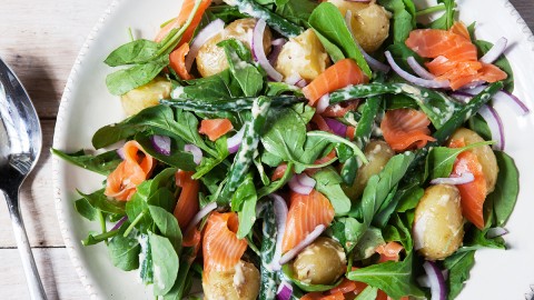 Salad With Salmon wallpapers high quality