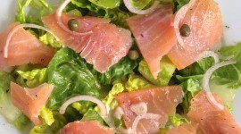Salad With Salmon Wallpaper For Android