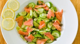 Salad With Salmon Wallpaper For Mobile#1
