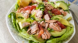 Salad With Salmon Wallpaper HQ