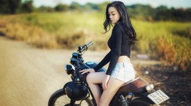 4K Girl On A Motorcycle Photo