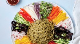 Buckwheat Noodles With Vegetables Wallpaper For IPhone