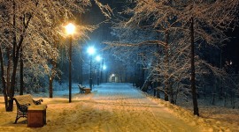 Park Bench Snow Wallpaper For IPhone