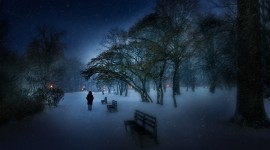 Park Bench Snow Wallpaper For PC