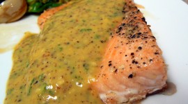 Salmon In Sauce Wallpaper Full HD