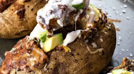 Baked Potatoes With Filling Wallpaper For IPhone Download