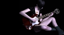 Girl With Guitar Image
