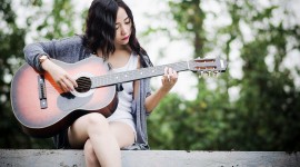 Girl With Guitar Wallpaper Download