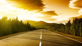 Sunset On The Road Best Wallpaper