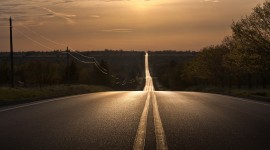 Sunset On The Road Wallpaper Free