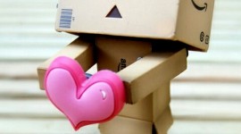 Cardboard Robot Love Wallpaper Free