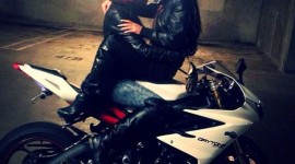 Couple Motorcycle Love Image